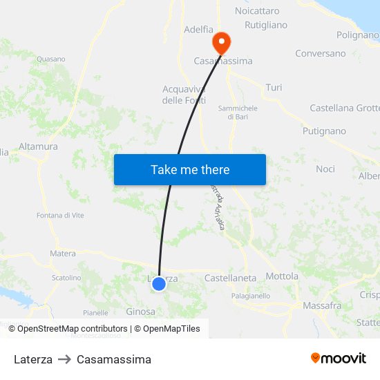 Laterza to Casamassima map