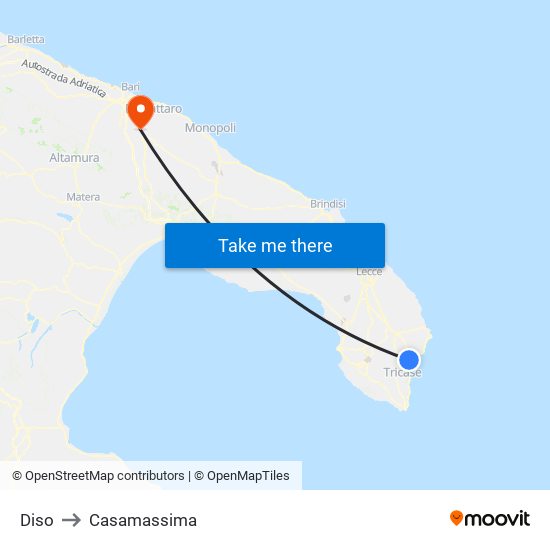Diso to Casamassima map