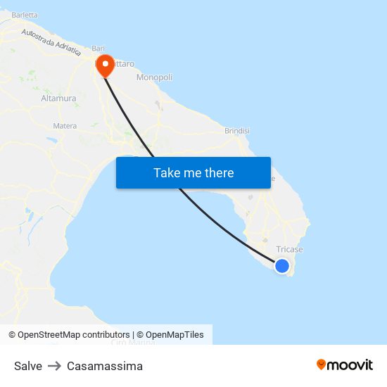 Salve to Casamassima map