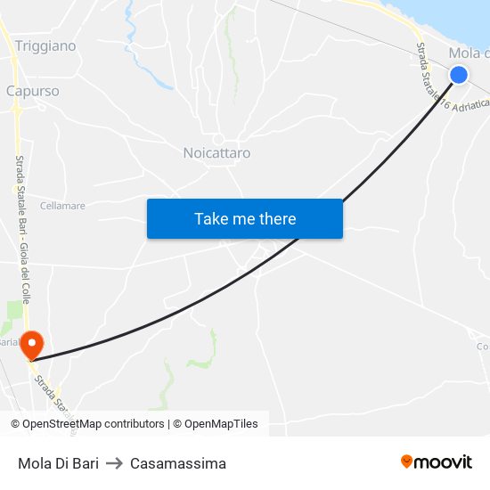 Mola Di Bari to Casamassima map