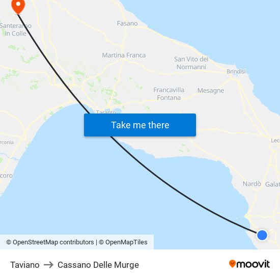 Taviano to Cassano Delle Murge map