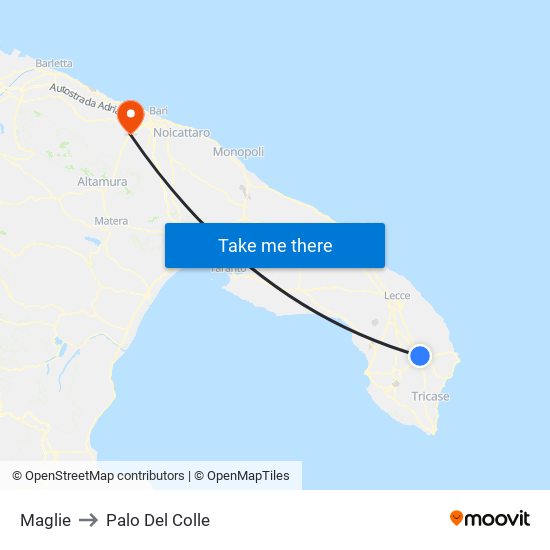 Maglie to Palo Del Colle map