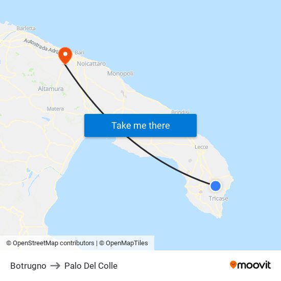 Botrugno to Palo Del Colle map