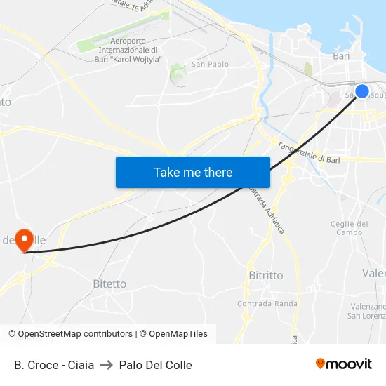 B. Croce - Ciaia to Palo Del Colle map