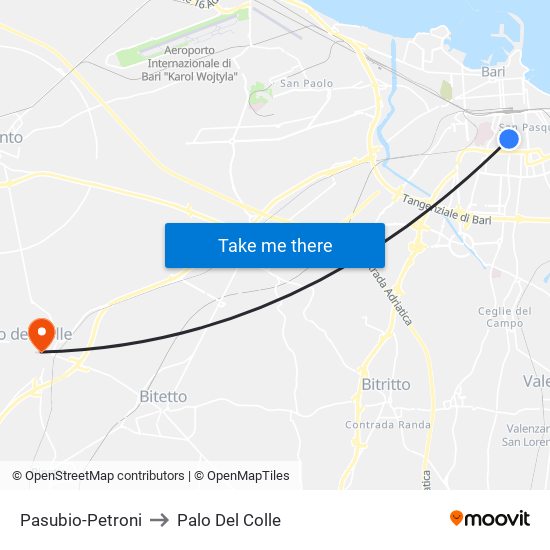 Pasubio-Petroni to Palo Del Colle map
