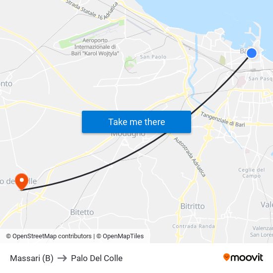 Massari (B) to Palo Del Colle map