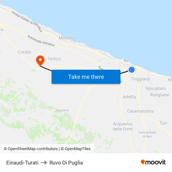 Einaudi-Turati to Ruvo Di Puglia map