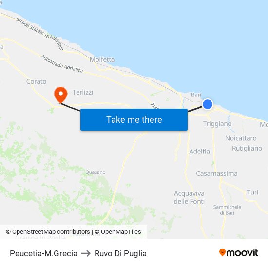 Peucetia-M.Grecia to Ruvo Di Puglia map