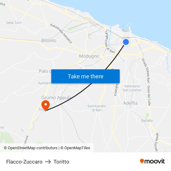 Flacco-Zuccaro to Toritto map