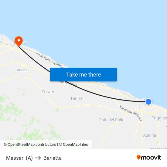 Massari (A) to Barletta map