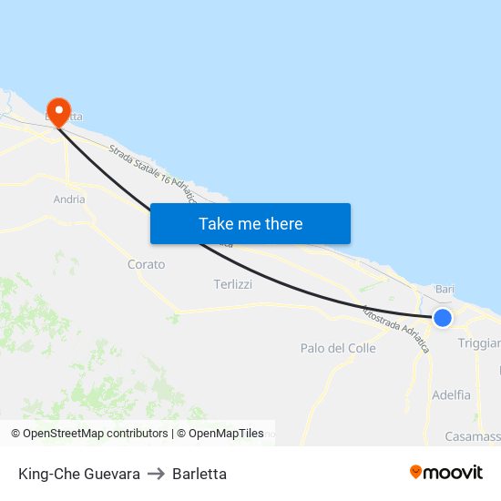 King-Che Guevara to Barletta map