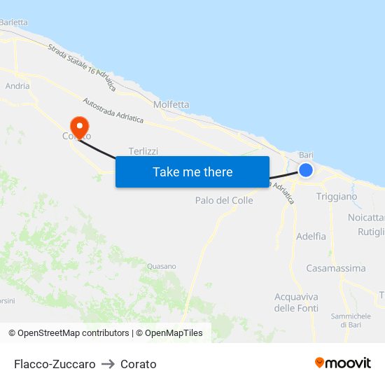 Flacco-Zuccaro to Corato map