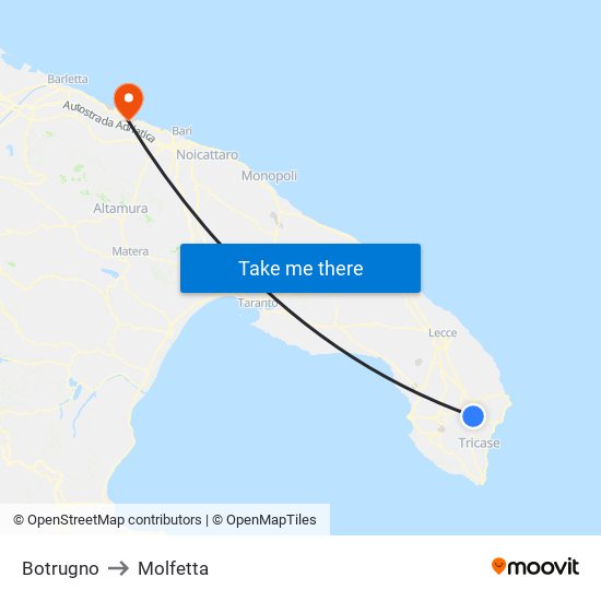 Botrugno to Molfetta map