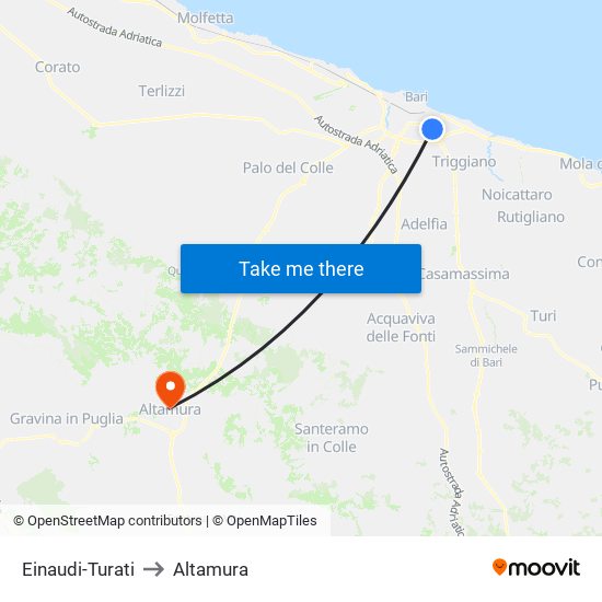 Einaudi-Turati to Altamura map
