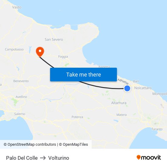 Palo Del Colle to Volturino map