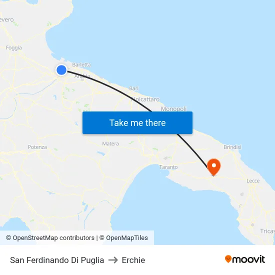 San Ferdinando Di Puglia to Erchie map