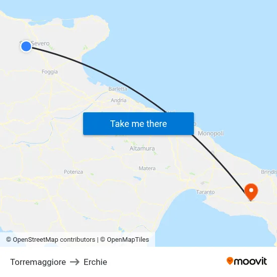 Torremaggiore to Erchie map