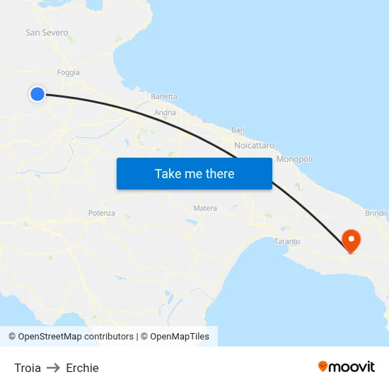 Troia to Erchie map