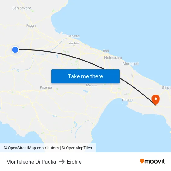 Monteleone di Puglia to Erchie map