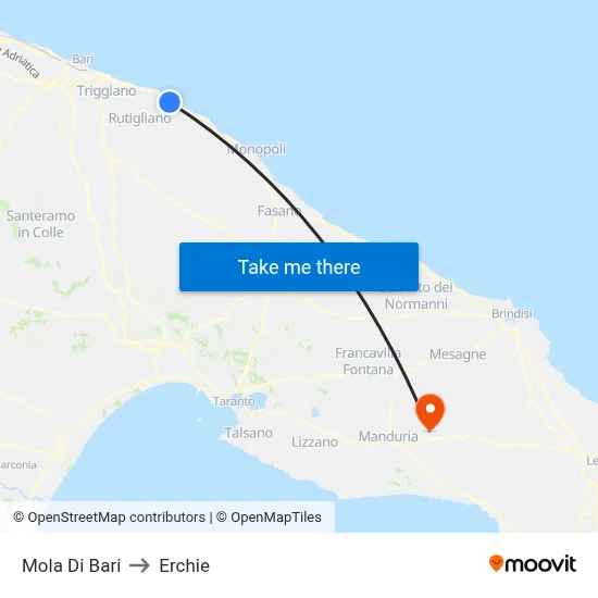 Mola Di Bari to Erchie map