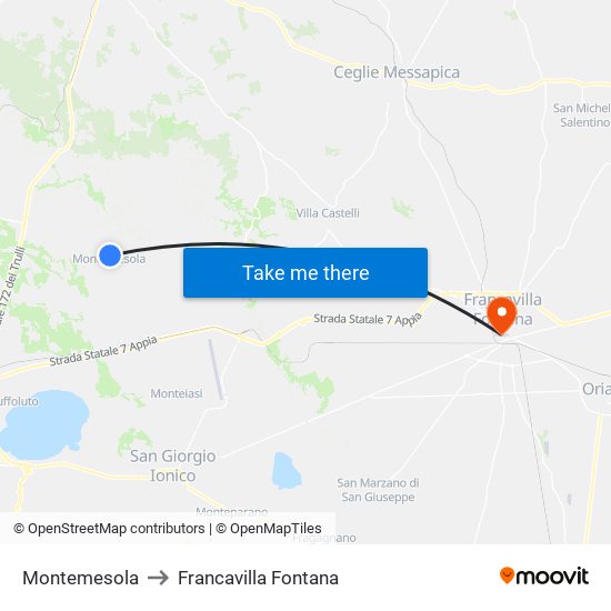 Montemesola to Francavilla Fontana map