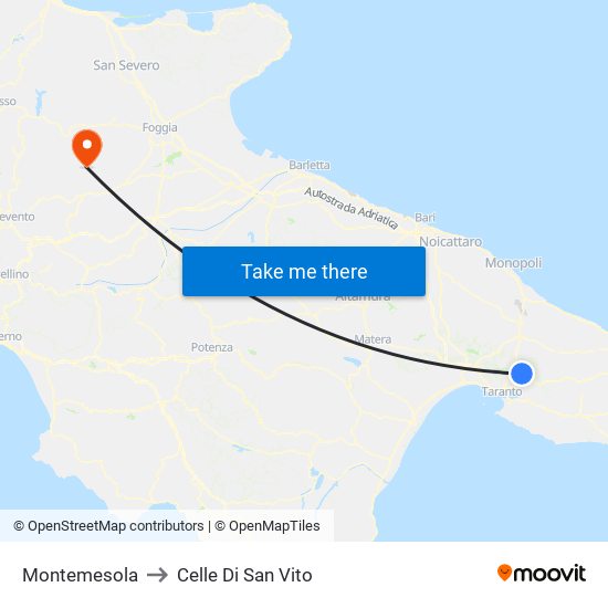 Montemesola to Celle Di San Vito map