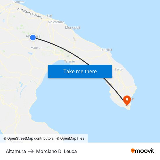 Altamura to Morciano Di Leuca map
