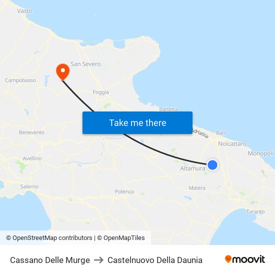 Cassano Delle Murge to Castelnuovo Della Daunia map