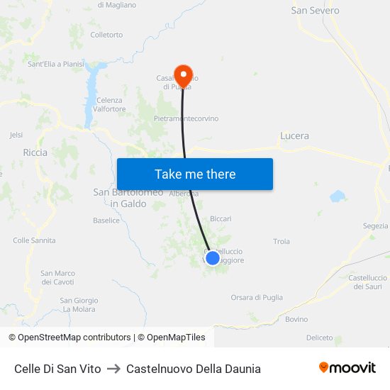 Celle Di San Vito to Castelnuovo Della Daunia map