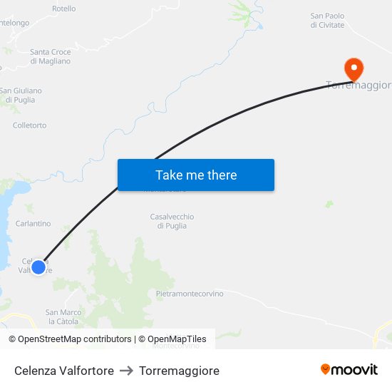 Celenza Valfortore to Torremaggiore map