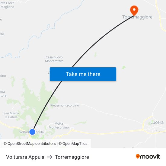 Volturara Appula to Torremaggiore map