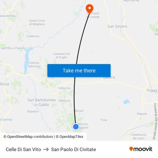 Celle Di San Vito to San Paolo Di Civitate map