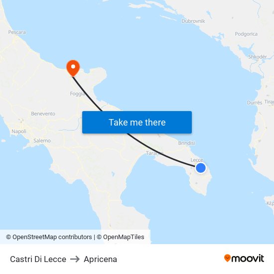 Castri Di Lecce to Apricena map