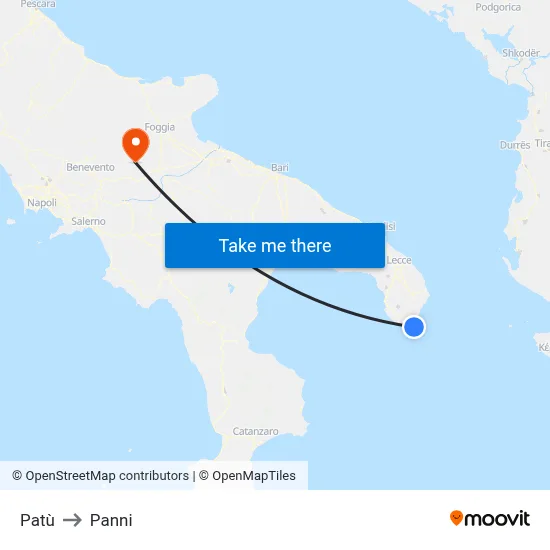 Patù to Panni map