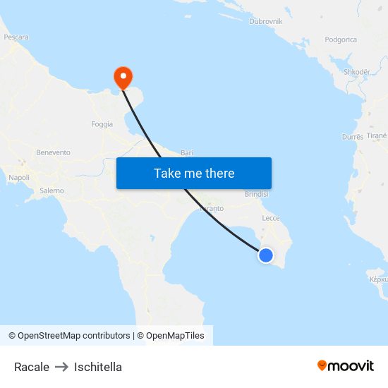 Racale to Ischitella map