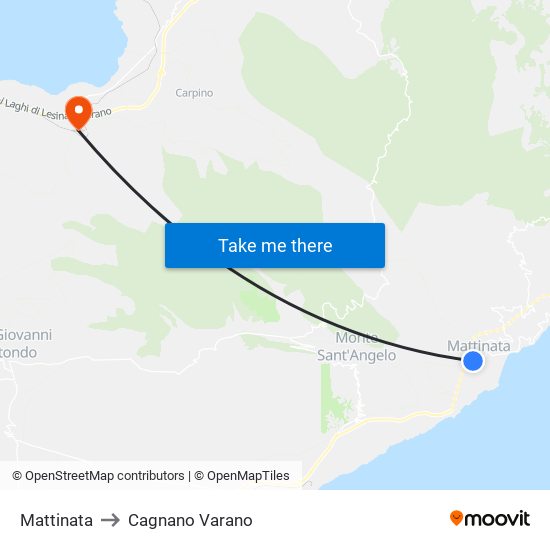 Mattinata to Cagnano Varano map