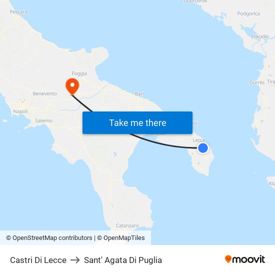 Castri Di Lecce to Sant' Agata Di Puglia map