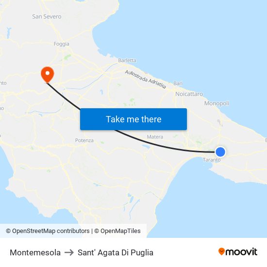 Montemesola to Sant' Agata Di Puglia map