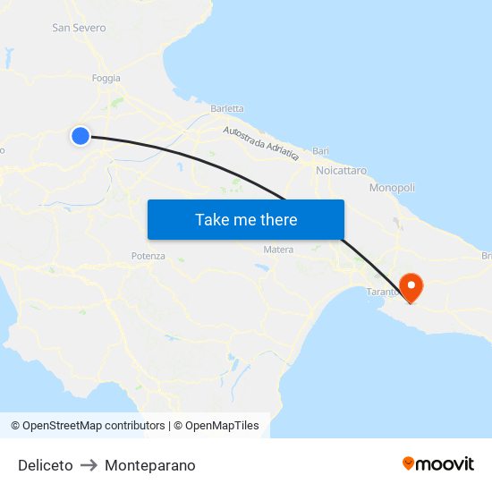 Deliceto to Monteparano map