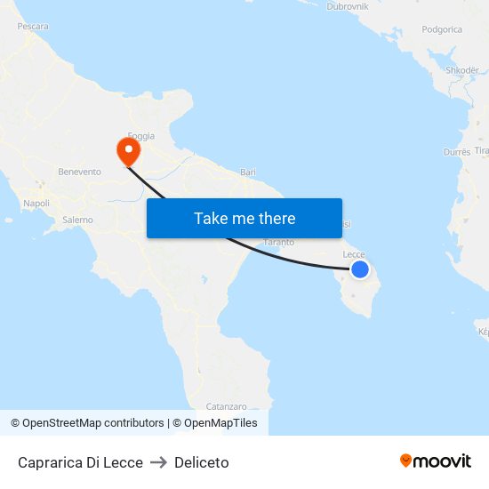 Caprarica Di Lecce to Deliceto map