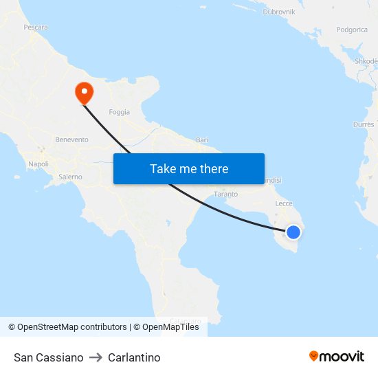 San Cassiano to Carlantino map