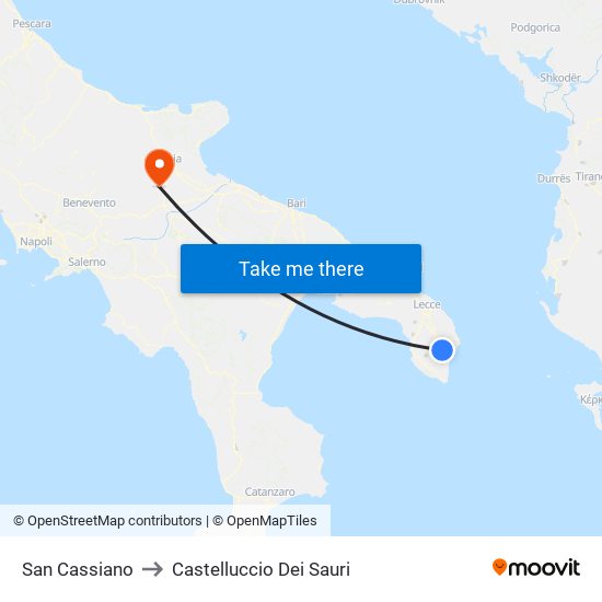 San Cassiano to Castelluccio Dei Sauri map