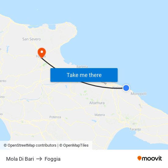 Mola Di Bari to Foggia map