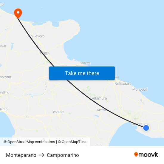 Monteparano to Campomarino map