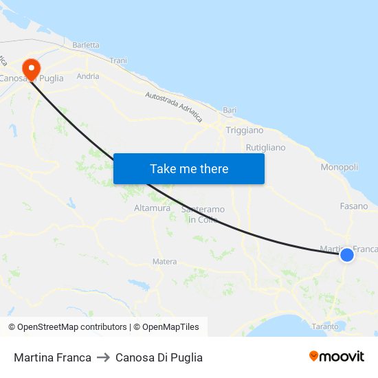 Martina Franca to Canosa Di Puglia map