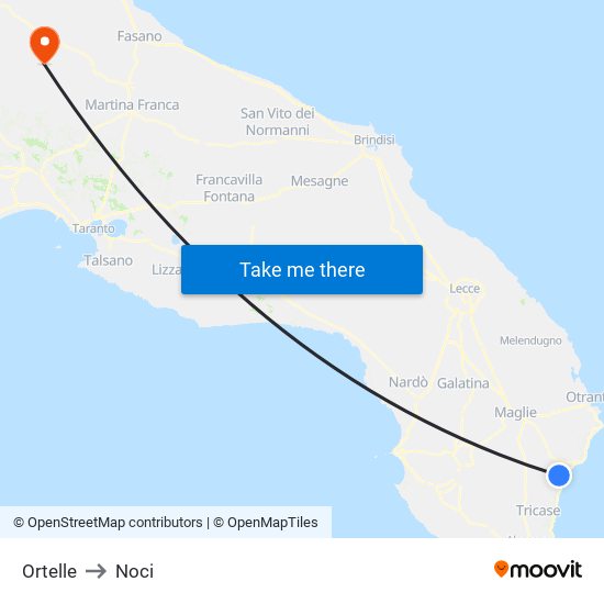 Ortelle to Noci map