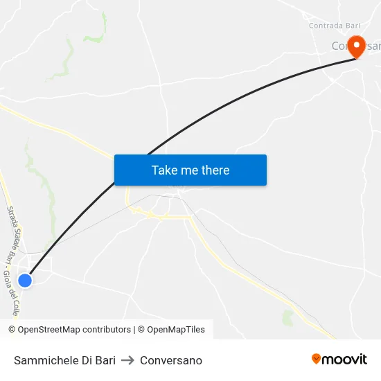 Sammichele Di Bari to Conversano map