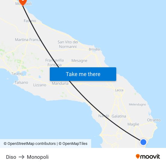 Diso to Monopoli map