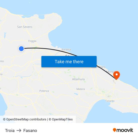 Troia to Fasano map