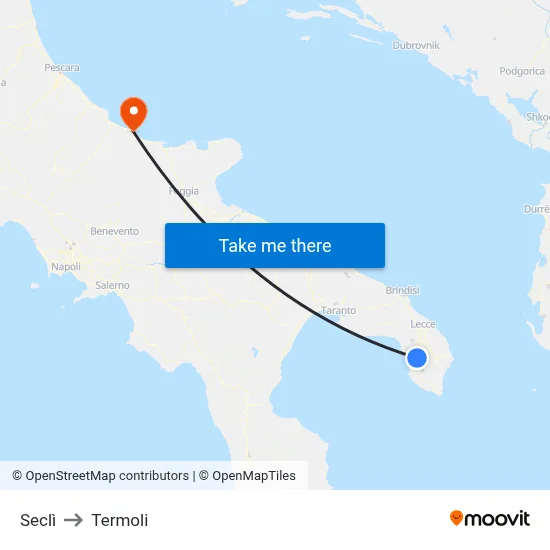 Seclì to Termoli map